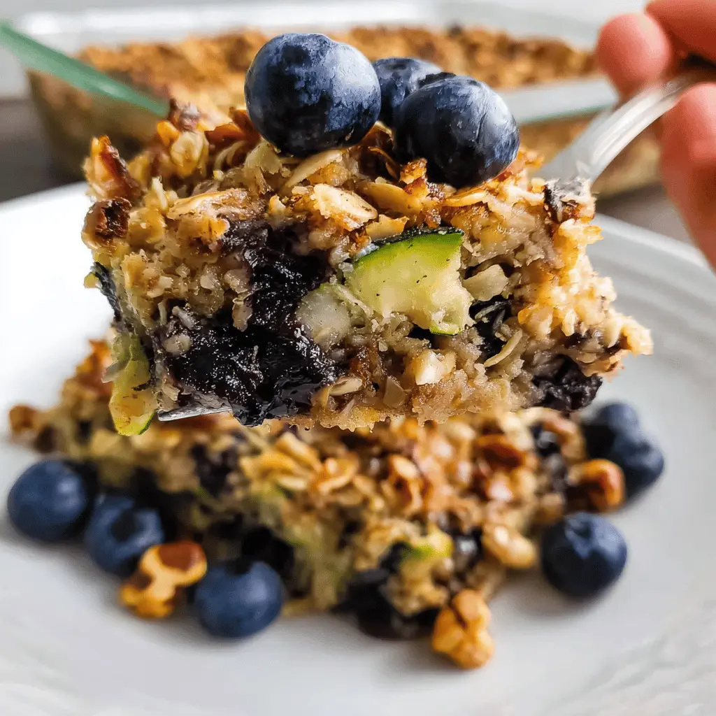 Healthy Zucchini Blueberry Baked Oatmeal Recipe