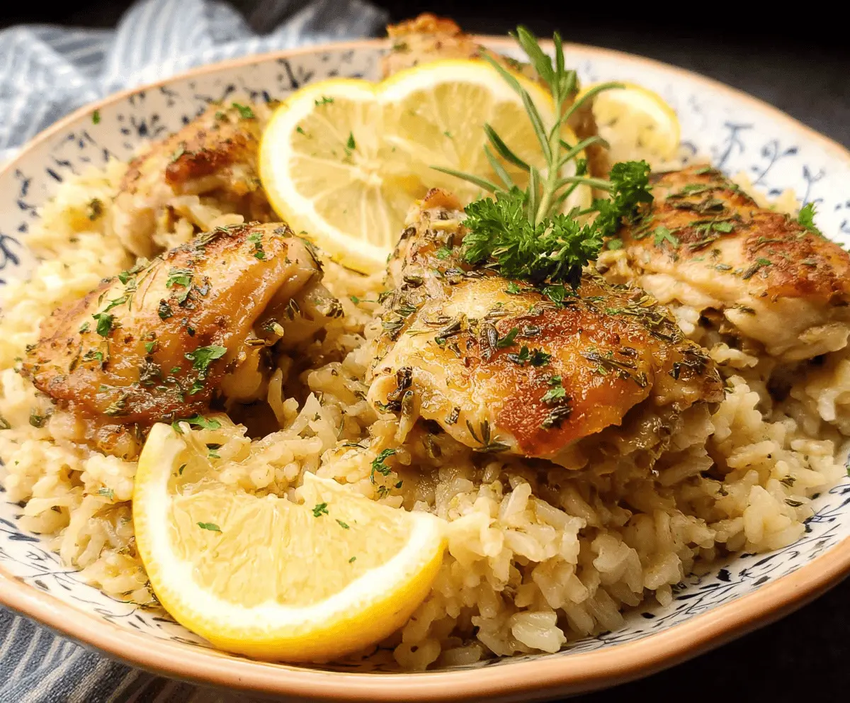 Slow Cooker Lemon Herb Chicken and Rice Recipe