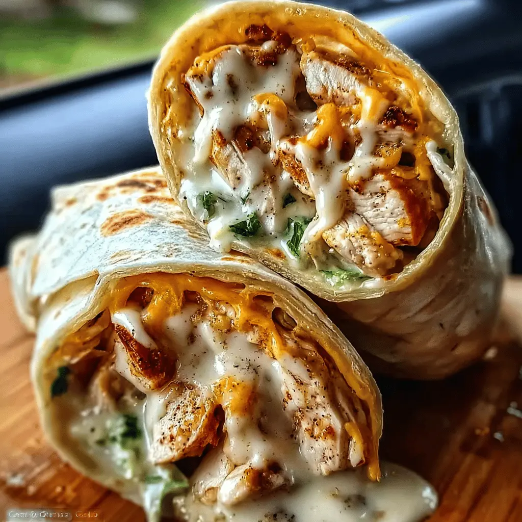 Easy Cheesy Garlic Chicken Wraps Recipe