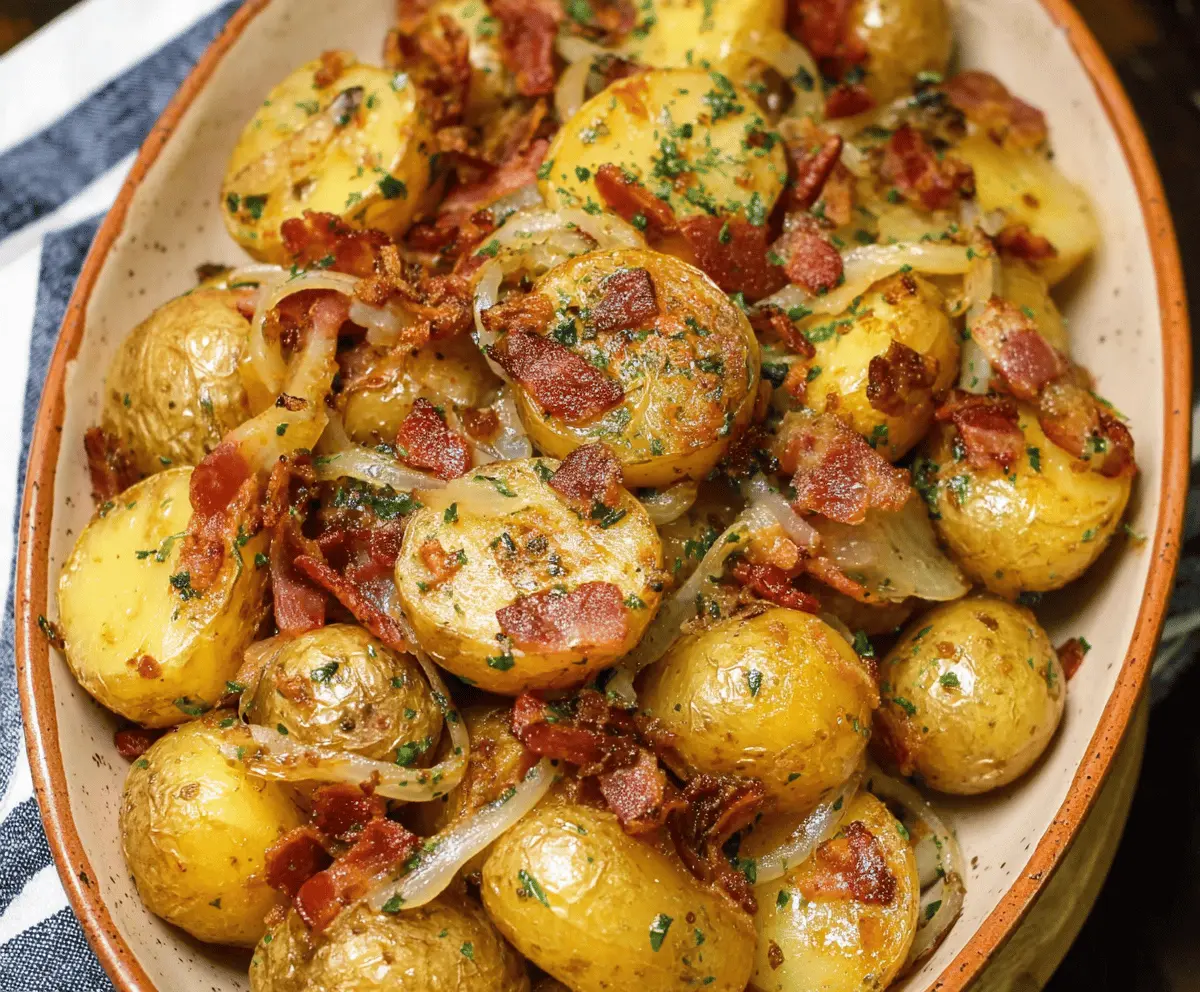 Baby Potatoes With Onion And Bacon
