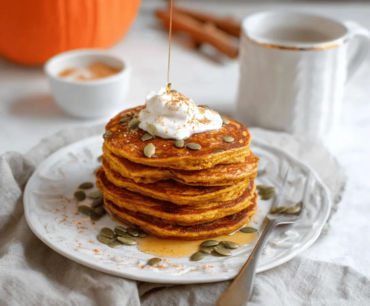 Pumpkin Cottage Cheese Pancakes