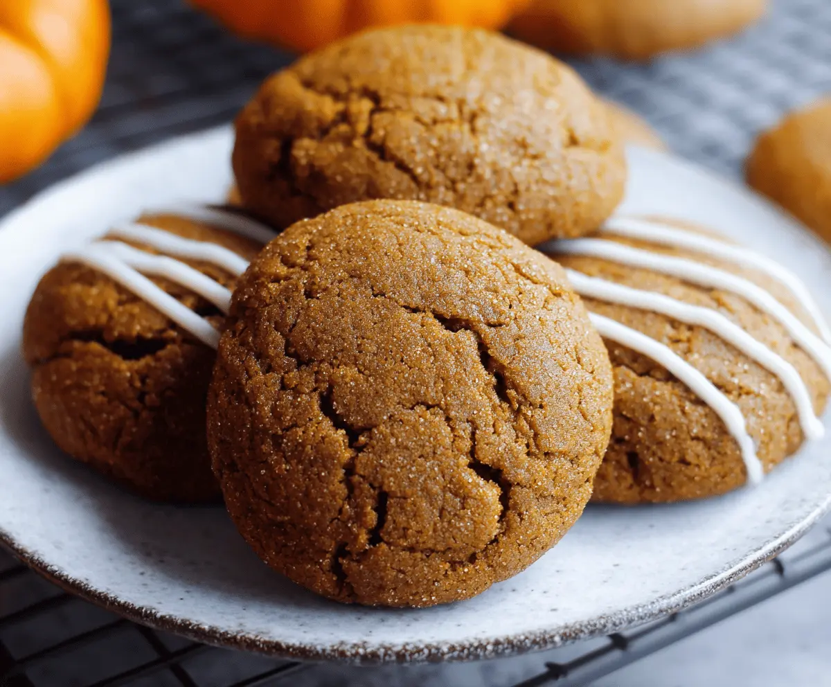 Delicious homemade pumpkin molasses cookies with a soft, chewy texture and spiced pumpkin flavor, perfect for fall treats