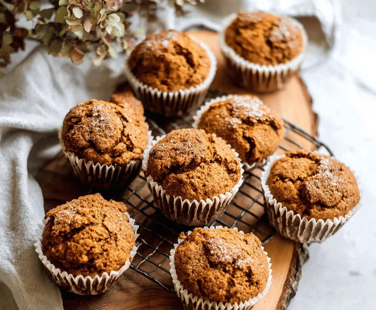 Delicious homemade Maple Spice Pumpkin Muffins topped with cinnamon and glaze, perfect for fall breakfast or snack.